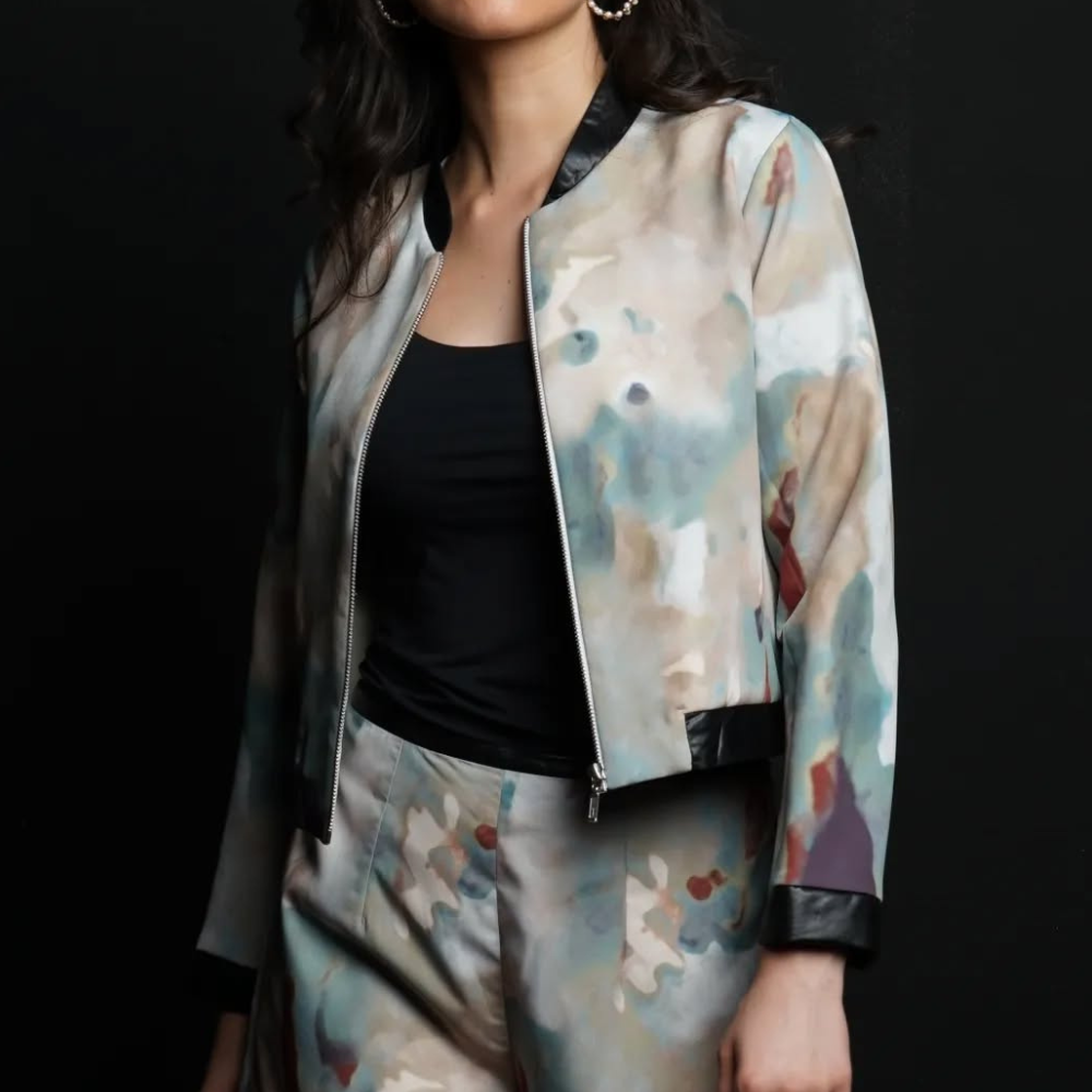 Printed Zip-Up Jacket