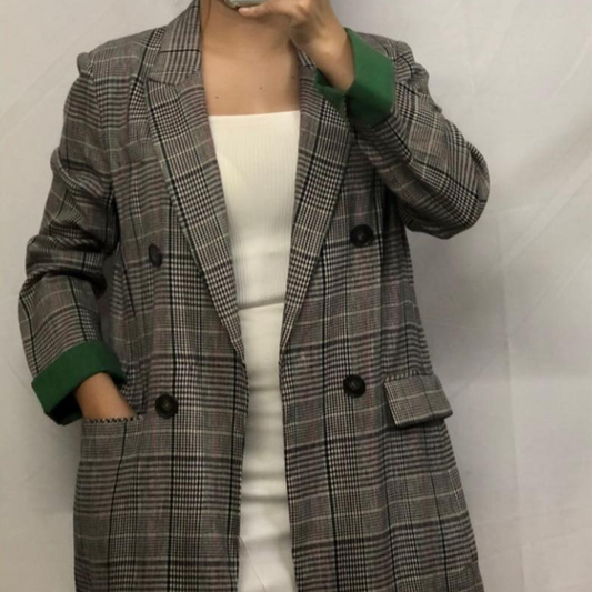 Classic Checkered Blazer