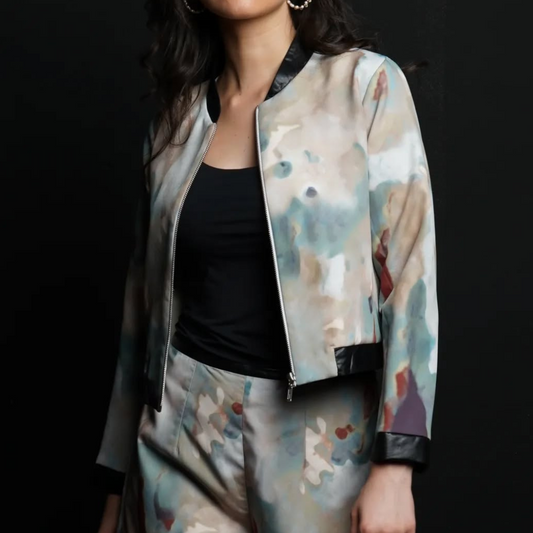 Printed Zip-Up Jacket